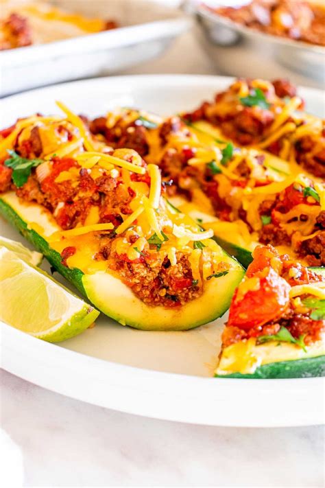 Taco Stuffed Zucchini Boats - xoxoBella