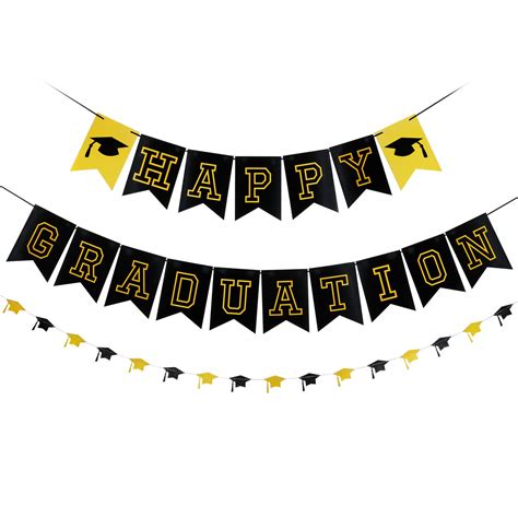 Buy Happy Graduation Decorations- Happy Graduation Banner and Glitter ...