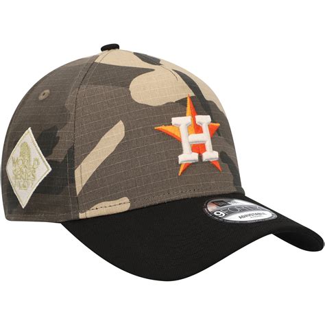 Men's New Era Houston Astros Camo Crown A-Frame 9FORTY Adjustable Hat ...