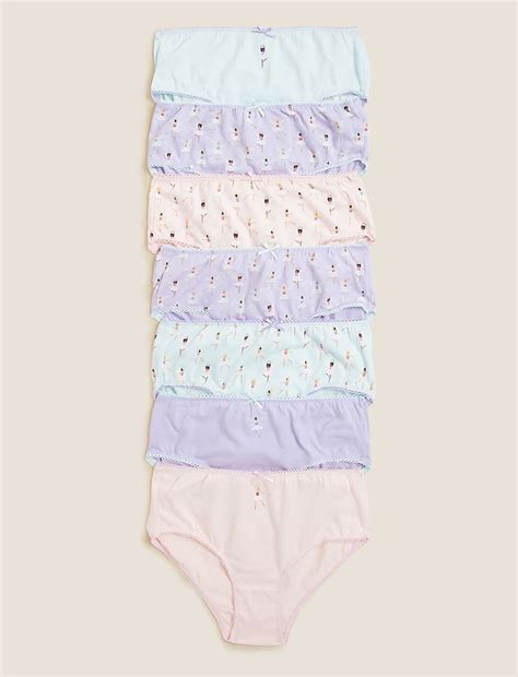 Buy 7pk Pure Cotton Ballerina Knickers (18 Mths - 14 Yrs) at Marks ...