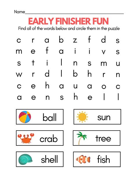 Word Search Worksheets for Grade 1 | Worsheets library | Vocabulary ...
