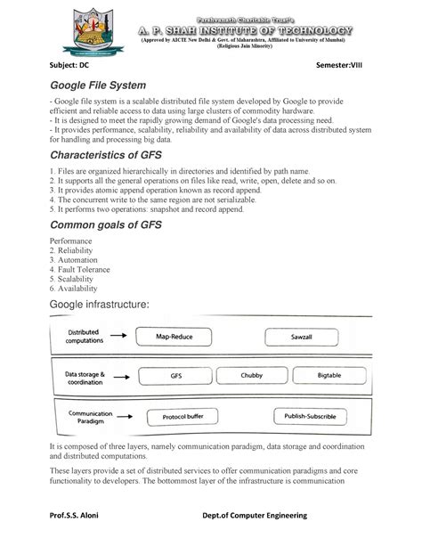 Case Study on Google - Document - Google File System Google file system ...