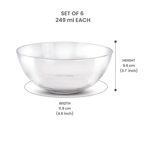 Microwave Safe Glass Bowls -Set of 6 | Glubery.com