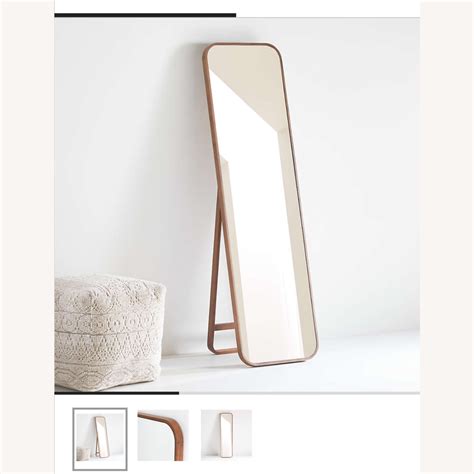 Crate & Barrel Edge Walnut Floor Mirror - AptDeco