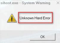 Fixed: Unknown Hard Error on Windows 10