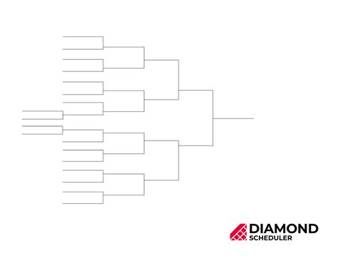 18-Team Single Elimination Bracket Printable | Diamond Scheduler