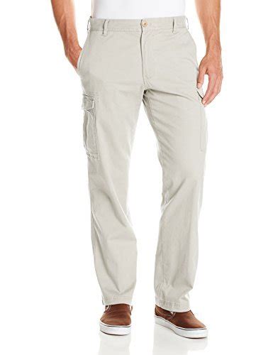 Buy IZOD Men's Flat Front Straight Fit Stretch Cargo Pant, Stone, 30W x ...