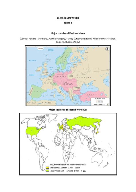 IX MAP TERM 2 - it contains map to future - CLASS IX MAP WORK TERM 2 ...