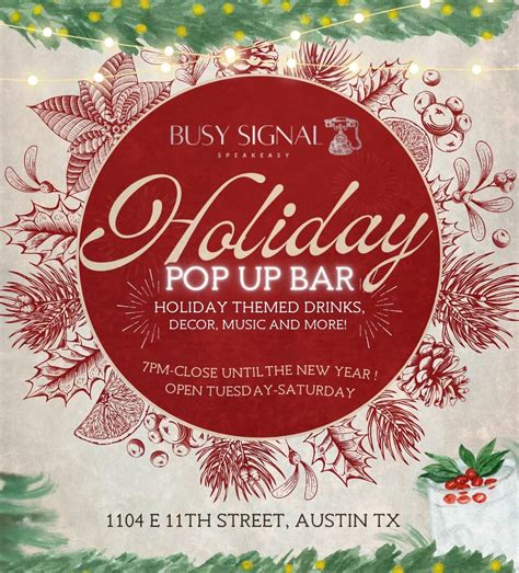 Holiday Pop Up Bar in Austin at Busy Signal