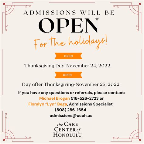 Admissions will be Open - Honolulu, HI Senior Living | The Care Center ...