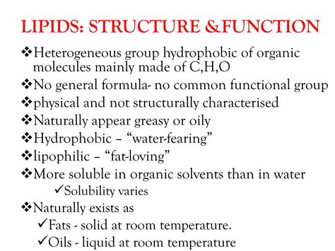 Lipids Structure And Function