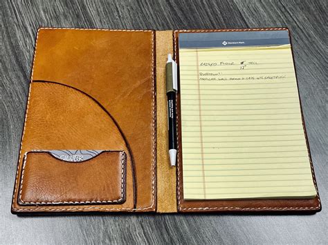 Handmade Custom Leather Notepad Holder, With Tooled Leather. - Etsy