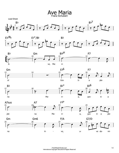 Ave Maria - Sheet Music - FreewheelinGuitar.com