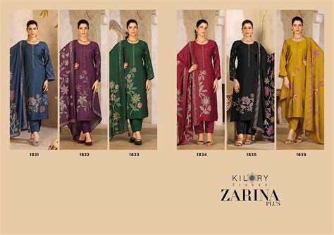 Zarina Plus Kilory Pure Muslin Pant Style Suits Manufacturer – Kavya ...