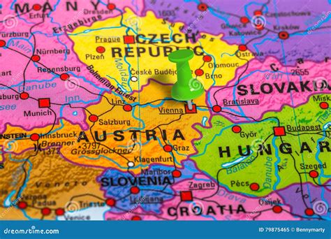 Vienna Austria map stock image. Image of geography, country - 79875465