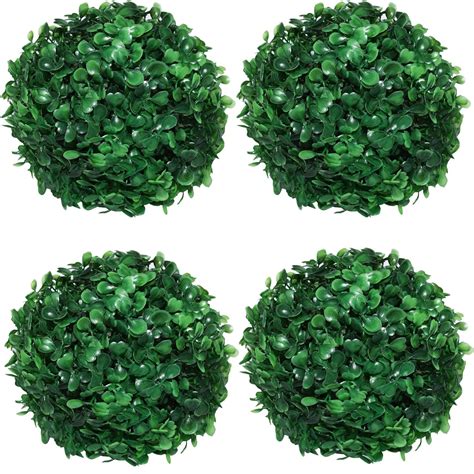 Fourwalls PVC Plastic Artificial Eucalyptus Boxwood Topiary Grass Ball ...