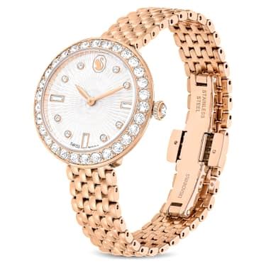 Matrix tennis 7-link watch, Swiss Made, Metal bracelet, Rose gold tone ...