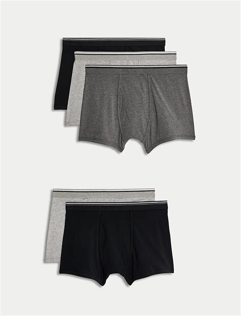 Buy 5 Pack Cotton Stretch Cool & Fresh™ Marl Trunks at Marks & Spencer