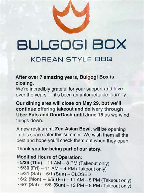Bulgogi Box | After over 7 amazing years, Bulgogi Box is closing. We’re ...