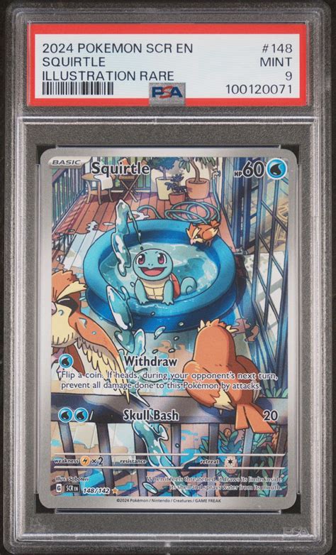 2024 Pokemon Scr En-stellar Crown 148 Squirtle Illustration Rare PSA 9 | GameStop