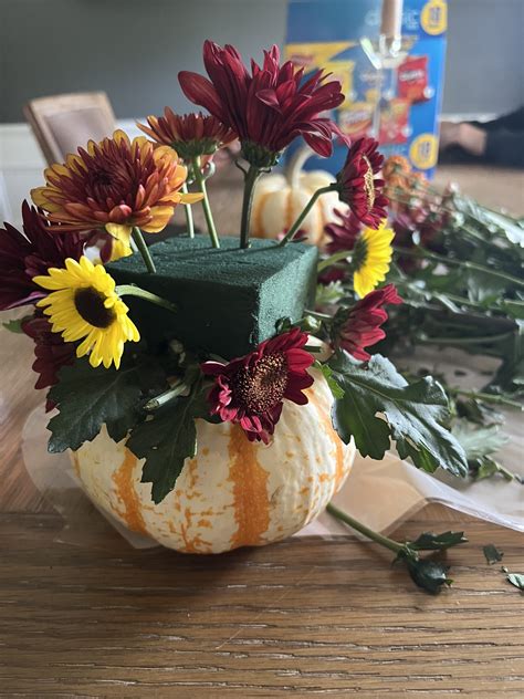 How to Make a Beautiful Pumpkin Flower Arrangement - Building Bluebird