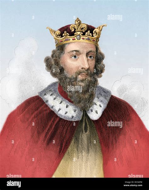 Alfred the Great, King of Wessex, 800s A.D. Hand-colored woodcut Stock ...