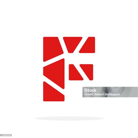 Vector Logo Letter Red Geometric F Stock Illustration - Download Image Now - Letter F, Logo ...