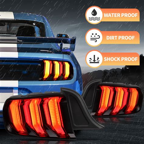 VLAND LED Rear Lights for Mustang GT 2015-2020 Five Modes Tail Lights ...