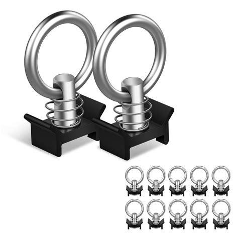 Buy 12Pcs L Track Single Stud Fitting with Stainless Steel Round Ring ...