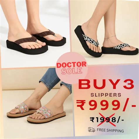 Lovehush Combo of 3 Doctor Ortho Super Soft Slippers For Women ( C46 ...