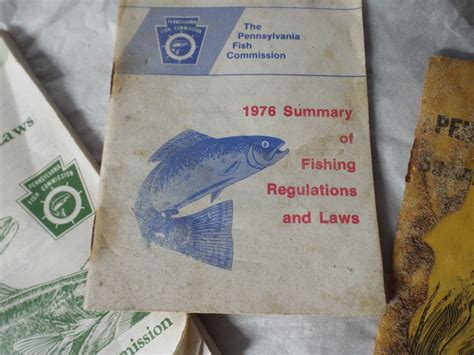 Vintage Set of Multiple Year PA Fishing Regulations and Law Booklets 5 ...