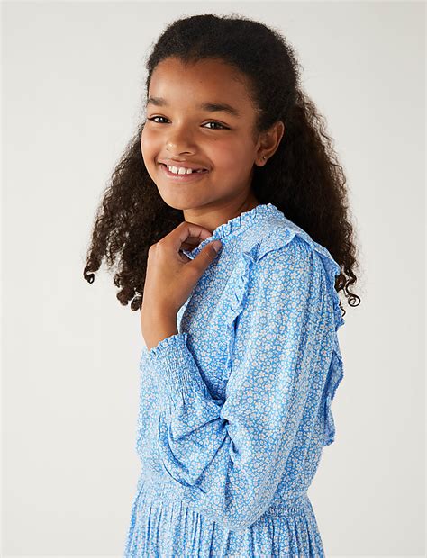 Buy Floral Print Dress (6-16 Yrs) at Marks & Spencer