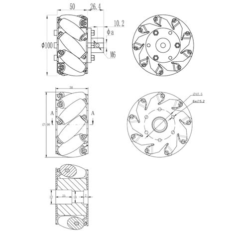 100mm Aluminium Mecanum Wheel Pair for Robotics | L/R Set