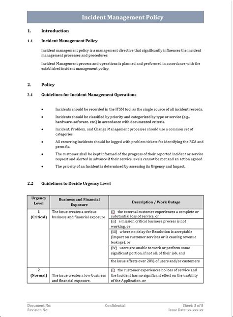 Incident Management Policy Template – ITSM Docs - ITSM Documents ...
