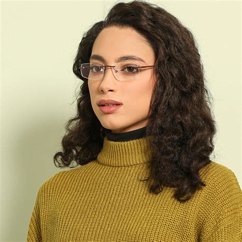 Matte Brown Black Rimless Rectangle Vincent Chase SLEEK STEEL VC E12882 ...