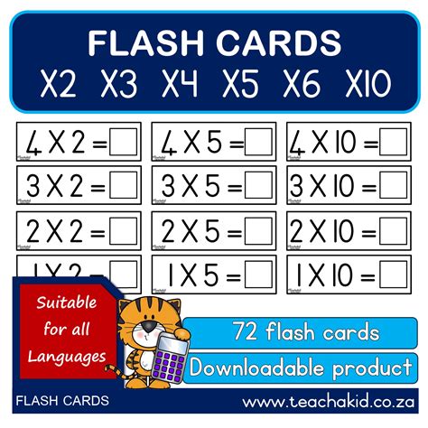 Multiplication set 1 – flash cards (PDF) - Teachakid