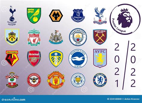 Logos of All Teams of the English Premier League Editorial Image ...