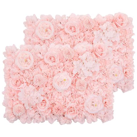 Buy SHACOS Artificial Flower Wall Panels 2 Pack 24'' x 16'' Flower Wall ...