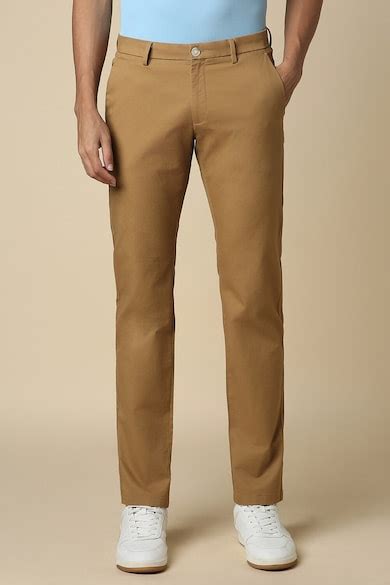 Buy Men Brown Slim Fit Solid Casual Trousers Online - 39631185 | Allen ...