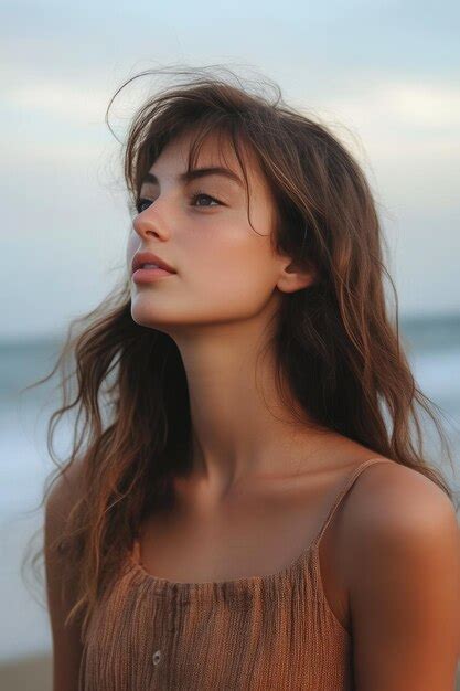 Graceful woman with beautiful ocean view | Premium AI-generated image