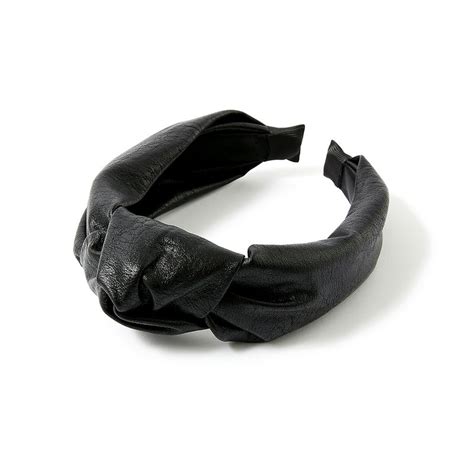 Buy Accessorize London Women's Textured Black Pu Knot Alice Hair Band ...