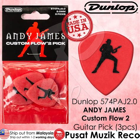 Dunlop 574PAJ200 Andy James Custom Flow 2 Signature Guitar Picks 2.0mm ...