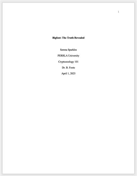 APA 7 Title Page (Student Papers) – PERRLA