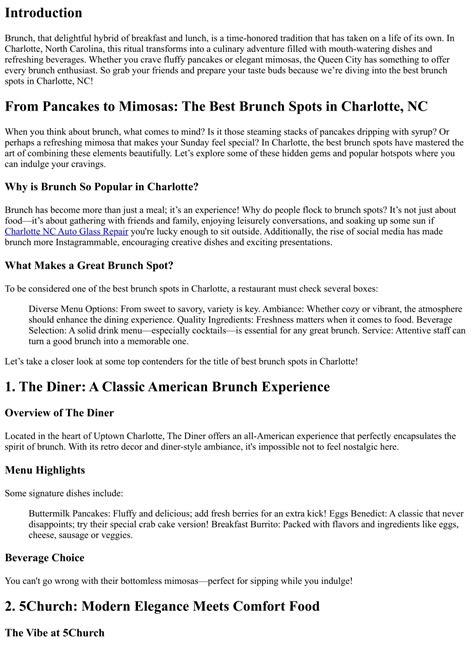 PPT - From Pancakes to Mimosas: The Best Brunch Spots in Charlotte, NC ...