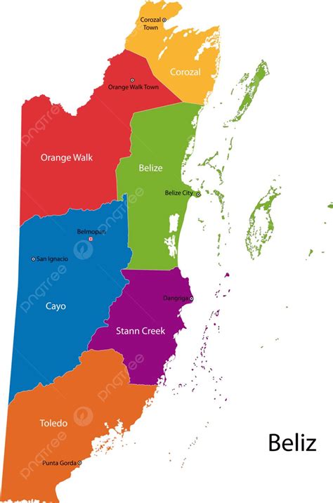 Belize Map Country Administrative Region Vector, Country ...