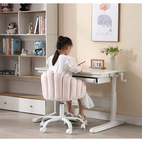 Dayalane Cute Kids Swivel Chair, Velvet Rolling Children Desk Chair ...