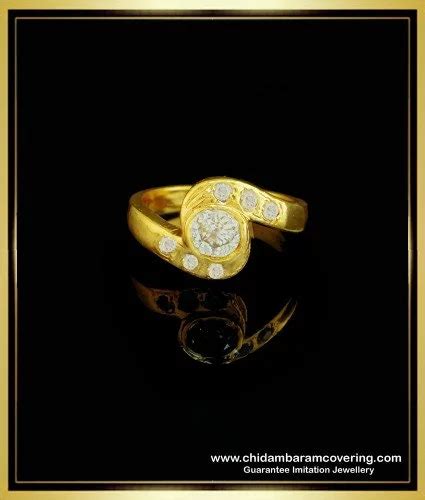 Buy Latest Impon Real Gold Design White Stone Small Size One Gram Gold ...