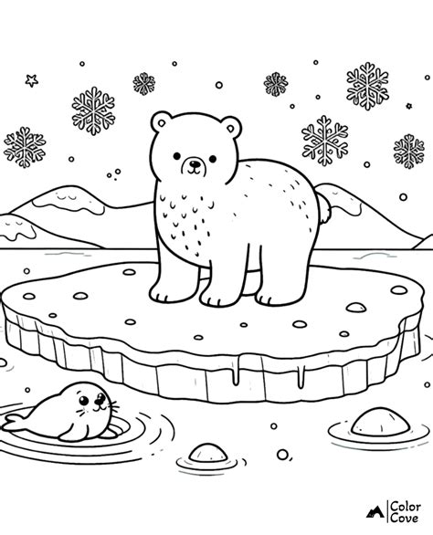 Polar Bear Coloring Pages Free