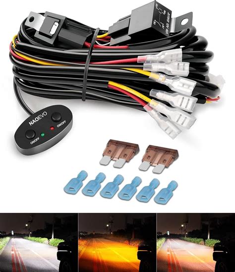 Naoevo 18awg 80w Dual Color Wiring Harness Switch 2 Leads | Desertcart ...
