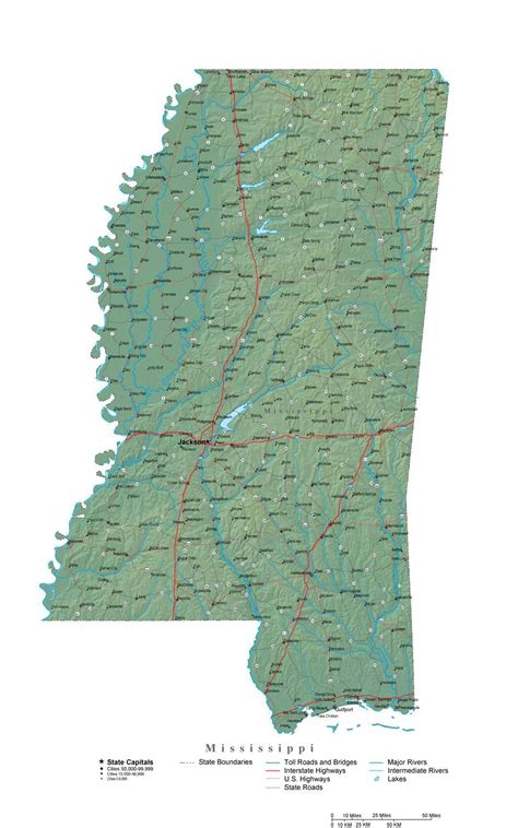Mississippi State Map Cities